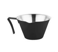Tazzina da caffè in acciaio inox 304 da 100 ml, con beccuccio, per versare il calore, mantiene il calore, supporta la conservazione del sapore durante il servizio (nero)