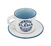CLEARCO Tazzina da caffè in gres porcellanato personalizzata con piattino - Elena