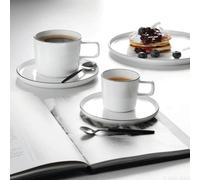 Tazzina da espresso con piattino Asa Selection Oco Ligne Noire, 80 ml