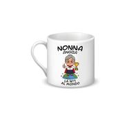 Tazzina in ceramica personalizzata per la Festa dei Nonni - regalo originale per nonno e nonna, “i migliori del mondo” (NONNA)