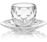 Guzzini Venice Glass - Set di 4 tazzine da caffè espresso con piattino in plasti