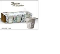 TAZZINE CAFFE' TAZZINA CERAMICA EFFETTO BICCHIERE BICCHIERI TAZZA REGALO 6 PEZZI