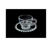 TAZZINE CAFFE' VETRO CONF. 6 PZ. ML.100 CON PIATTINO CROWN TRASP.