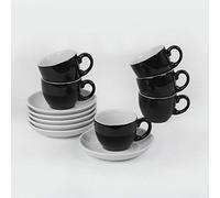 Tazzine da caffè, Porcellana, nero/bianco, Set 12-tlg.