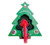 Tazzine dosatori natalizie, 8 pezzi, cucchiai dosatori a forma di albero di Natale, cucchiai e tazze dosatori, per cuocere in cucina, casa, appartamento, casa, cibo