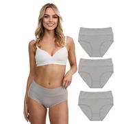 Tazzio Slip da donna a vita alta, confezione da 3, grigio., XL