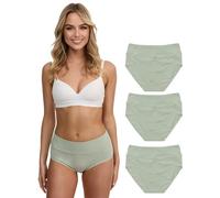 Tazzio Slip da donna a vita alta, confezione da 3, verde, XL