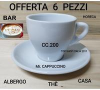 TAZZONE 6 PZ + PIATTO TAZZA 200 CC THE CAPPUCCIO CAPPUCCINO COLAZIONE BAR 2022