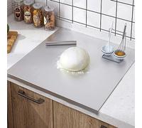 TAZZOR Tagliere in Acciaio Inox 50 x 40 cm Tavola per Impastare in Acciaio Inox con bordo con bordo per impastare pizza, pane, torta per Cucina, Bar, Ristorante