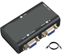 TB® Splitter VGA 2 porte 250 MHz larghezza di banda amplificatore Box 1 PC a 2 monitor SVGA Video Splitter supporta risoluzione fino a 1920 x 1440 per duplicazione dello schermo