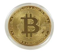 TB-Tech - Moneta Bitcoin Commemorativa, Medaglia da Collezione in Metallo, Finitura Oro
