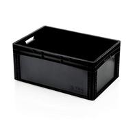 tba Contenitore euro, 60 x 40 x 27 cm, colore nero, Eurobox 60 x 40 x 27 euro, impilabile