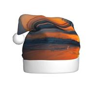 TBABMDPDM Bellissimo cappello di Babbo Natale con stampa dell'oceano all'alba cappelli di Natale per adulti cappello di Babbo Natale per donne uomini festa di Natale
