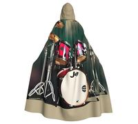 TBABMDPDM Jazz Drum Stampa Halloween Mantello Con Cappuccio Per Uomini Donne Vestaglia Mantello Medievale Cosplay Strega Costumi