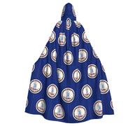 TBABMDPDM Mantello con cappuccio per Halloween con bandiera della Virginia per uomo donna mantello mantello medievale cosplay strega costumi