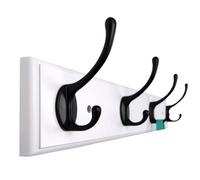 TBADEWOQI Coat Hooks Wall Mounted,Modern Wood Rack - Heavy Duty 3~8 in White & Black Stylish Entryway & Hallway Perfect for Bedroom Storage Solutions(7 Hooks 79cm)