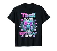 Tball Mama of The Birthday Boy Retro Cat Ear Casco Maglietta