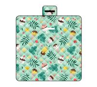 TBATM Coperta da Picnic, Portatile e Pieghevole Coperta da Spiaggia, Coperta Impermeabile e Antisabbia, Tappeto Spiaggia Antisabbia Grande per Campeggio/BBQ/Viaggi,Ice Cream,200×200cm