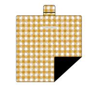 TBATM Telo da Picnic Impermeabile Lavabile in Lavatrice Pieghevole Leggero Multiuso Portatile Antivento Plaid Picnic Blanket per Camping Spiaggia e attività all'Aperto,Yellow Grid,200×200cm