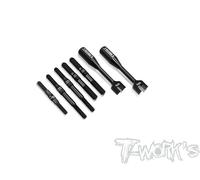 TBB-B4.1 T-Works Set Tiranti in Titanio Nero Lucido per Associated RC8B4.1