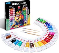 TBC Colori Acrilici Set, 24 Colori Set Colore Acrilico(12 Ml/Tubo), Colori Acril