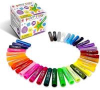 TBC The Best Crafts Bastoncini di vernice, 36 colori classici, colori lavabili, atossici, bastoncini di vernice a tempera per bambini e studenti