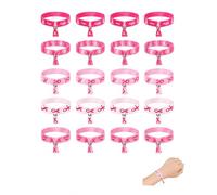 TBCDS Braccialetti Awareness in Nastro Rosa, 20 Pezzi (5 Modelli x 4), Design Elastico Universale Senza Metalli, Per Sostenere l'Ottobre Rosa e Come Idea Regalo Evento