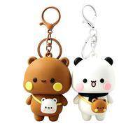 TBCDS Set da 2 Portachiavi Coppia Bubu e Dudu, Ciondoli Anime, Regalo Sentimentale per Partner, Accessori Durevoli per Borsa, Zaino e Porte Chiavi, Simbolo di Complicità Quotidiana