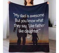 TBDUEPS Coperta accogliente con citazioni di padre e figlia per donne, coperta morbida di lusso per divano/divano/letto, coperta per papà, 70x80 pollici (180x200 cm)