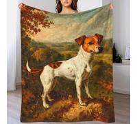 TBDUEPS Coperta accogliente retrò Jack Russell Terrier, spessa coperta personalizzata per bambini per divano papà 50x60 pollici (127x152 cm)