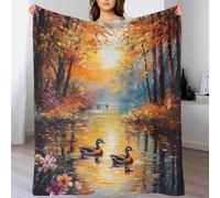 TBDUEPS Coperta calda e accogliente con anatre del fiume autunnale, spessa e personalizzata, per bambini, per divano, papà, 80x90 pollici (200x230 cm)