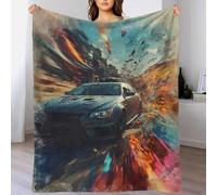 TBDUEPS Coperta da letto Speed Blur Car Art, doppia in microfibra, singola per sedia da uomo, 40x50 pollici (100x130 cm)