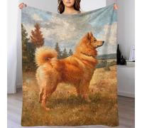 TBDUEPS Coperta da letto vintage Spitz finlandese, doppia, in microfibra, singola, per sedia, uomo, 50x60 pollici (127x152 cm)