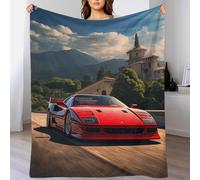 TBDUEPS Coperta Ferrari F40 carina e soffice, per il migliore amico, per divano, per amante, marito, moglie, donna, uomo, 50x60 pollici (127x152 cm)