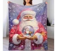 TBDUEPS Coperta in flanella morbida e confortevole in microfibra Festive Future Art per adulti, decorazione per la casa, soggiorno, camera da letto, regalo di Natale, 50x60 pollici (127x152 cm)
