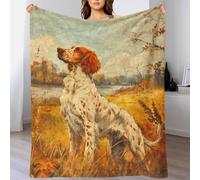 TBDUEPS Coperta in pelliccia di setter inglese vintage, misura king size, facile da pulire, invernale, per adulti, per letto matrimoniale, per amante, marito, moglie, donna, uomo, 100 x 130 cm
