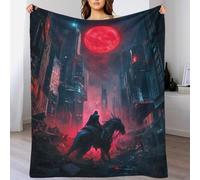TBDUEPS Coperta in pile king size con motivo Dragon Rider in Cityscape, morbida, soffice e accogliente, personalizzata, per divano da donna, 180x200 cm