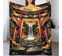 TBDUEPS Coperta natalizia in pile con cancello a cascata Torii, calda coperta personalizzata per divano/letto, per amante, marito, moglie, donna, uomo, 50x60 pollici (127x152 cm)