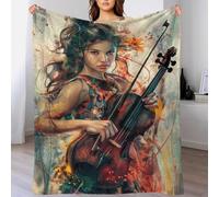 TBDUEPS Coperta natalizia in pile Rhythmic Joy, morbida coperta in pile personalizzata da viaggio per amante, marito, moglie, donna, uomo, 180 x 200 cm