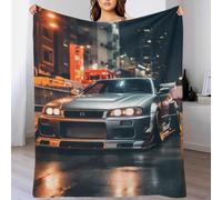 TBDUEPS Coperta Nissan Skyline a Tokyo, morbida coperta per mamma e papà, per letto per adulti e bambini, 127x152 cm