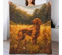 TBDUEPS Coperte vintage per cani setter irlandesi per letti, morbide e super morbide, regalo per la nonna, 70x80 pollici (180x200 cm)
