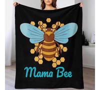 TBDUEPS Mama Bee, coperta grande e soffice per la festa della mamma, morbida coperta da tata per il letto, per anniversario, matrimonio, San Valentino, 80x90 pollici (200x230 cm)