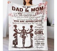 TBDUEPS Per mio padre e mia madre da Dau Coperta Regalo Lavabile Soffice e Accogliente Coperta per TV per Camera da Letto e Ufficio Fidanzato 60x80 pollici (150x200 cm)