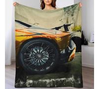 TBDUEPS Primo piano di una ruota di un'auto, coperta in pile soffice, spessa ed elegante, coperta massiccia per letto, regalo accogliente per la nonna, 70x80 pollici (180x200 cm)