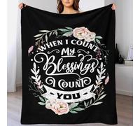 TBDUEPS Quando conto le mie benedizioni, coperta soffice per ragazze, spessa coperta per TV, per camera da letto e ufficio, per fidanzate, coppie romantiche, 100x130 cm