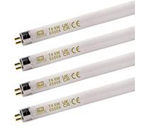 TBE Lighting T4 - Lampade fluorescenti a tubo da 6 W, 232 mm, confezione da 4 lampadine CFL, attacco G5 a 2 poli, attacco T4, ad alta efficienza, luce diurna, bianco 6500 K