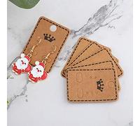 Tbest 100 pz. Schede Video per Orecchini Gioielli 3,2 X 4,5 Cm Orecchini a Bottone Pendenti Vetrina Carte Marroni Artigianali Fai-da-te per Negozi Professionali e Uso Domestico