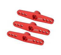 Tbest 25T In Lega di Alluminio RC Servo Braccio Corno 3 Pezzi Tipo per 1/10 Auto Telecomando Aggiornamento Parti di Ricambio Anodizzate Lavorate CNC (rosso)