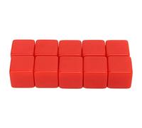 Tbest 30 Pezzi 16mm Set di Dadi Vuoti per l'insegnamento della Matematica Scrivere su Gioco Fai da Te Cubi a Sei Facce Strumenti di Apprendimento in ianco (rosso)