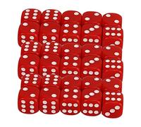 Tbest 30 Pezzi da Dadi Set 6 Lati Rotondo Angolare Bianco Punti di Plastica Gioco Portatile in Plastica per Giochi da Tavolo Insegnamento Matema (Rosso)